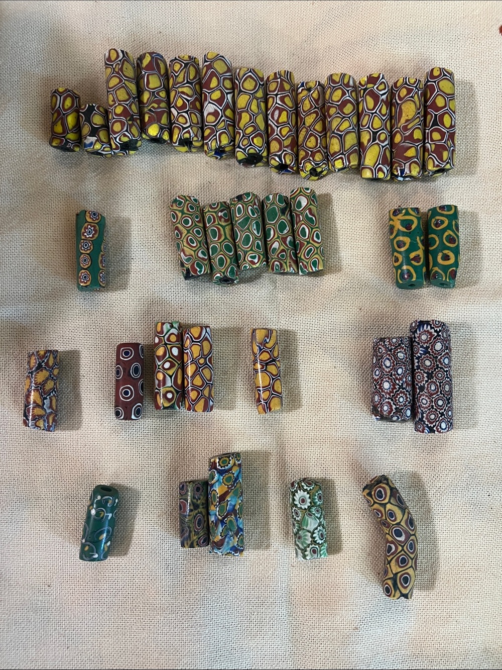Vintage Venetian Style Millefiori Mosaic Foass African Trade Beads